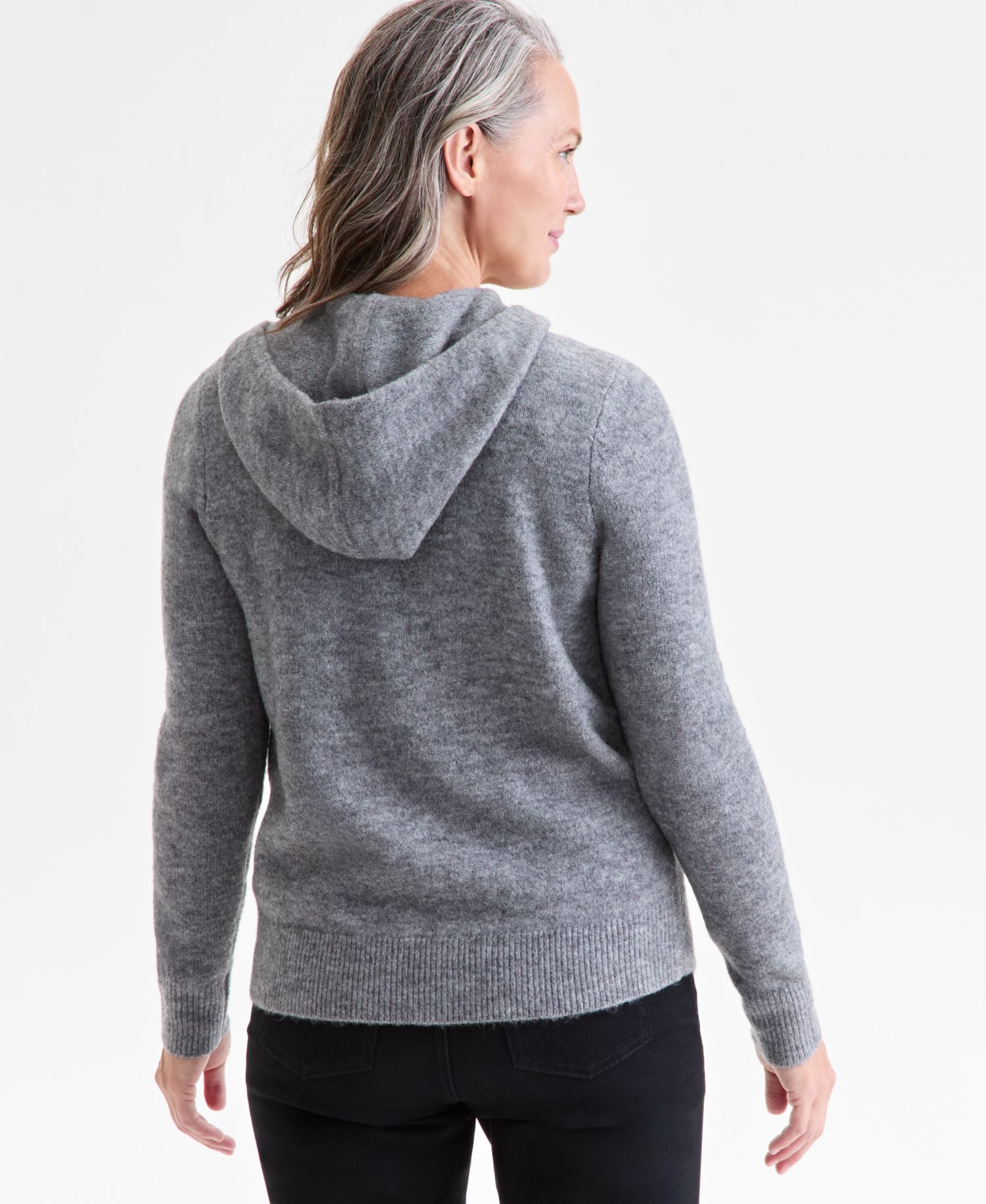 Petite Luxsoft Full-Zip Hoodie Sweater,