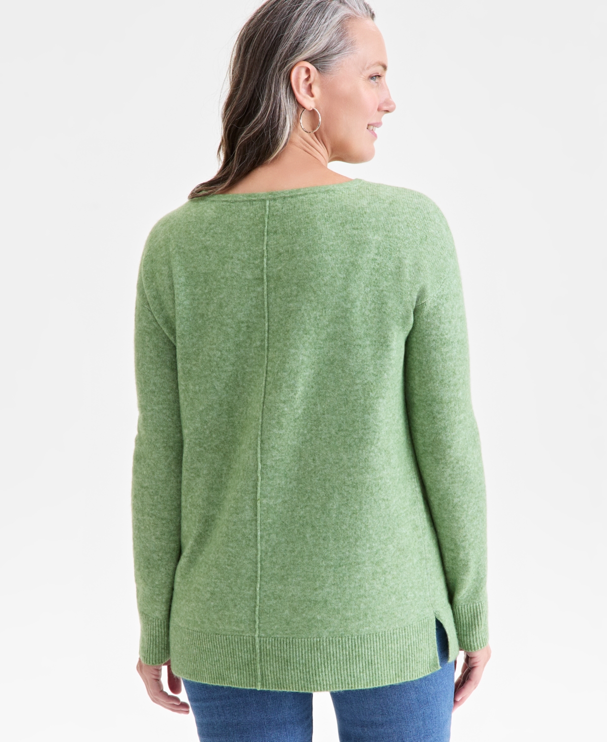 Style & Co Petite Seam-front Boat-neck Sweater, Macy's Exclusive
