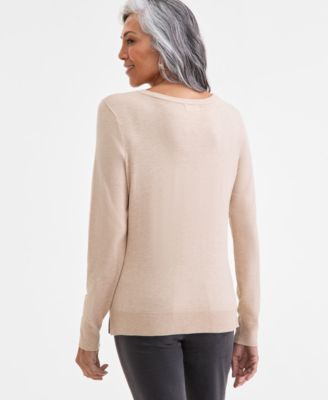 Women's V-Neck Long-Sleeve Sweater, Created for Macy's