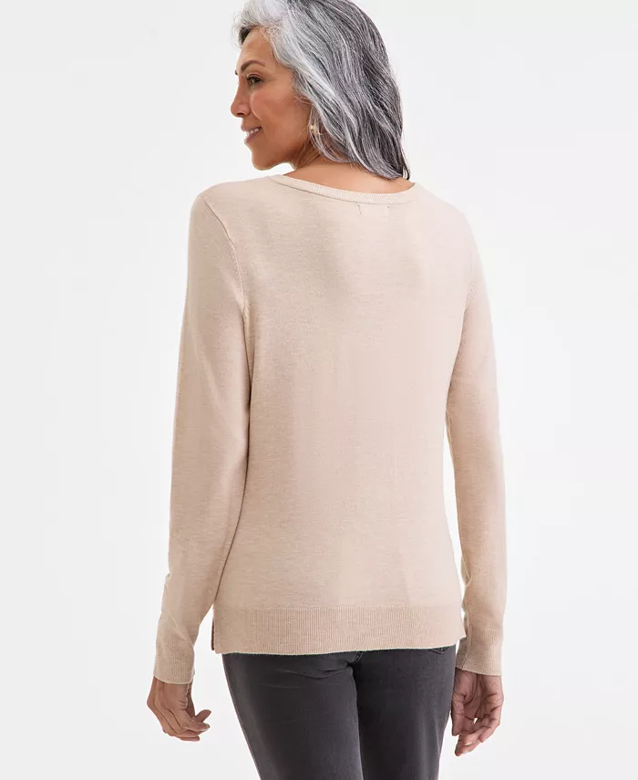 Women's V-Neck Long-Sleeve Sweater - thumbnail 7