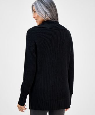 Women's Quarter-Zip Cable-Knit Sweater, Macy's Exclusive