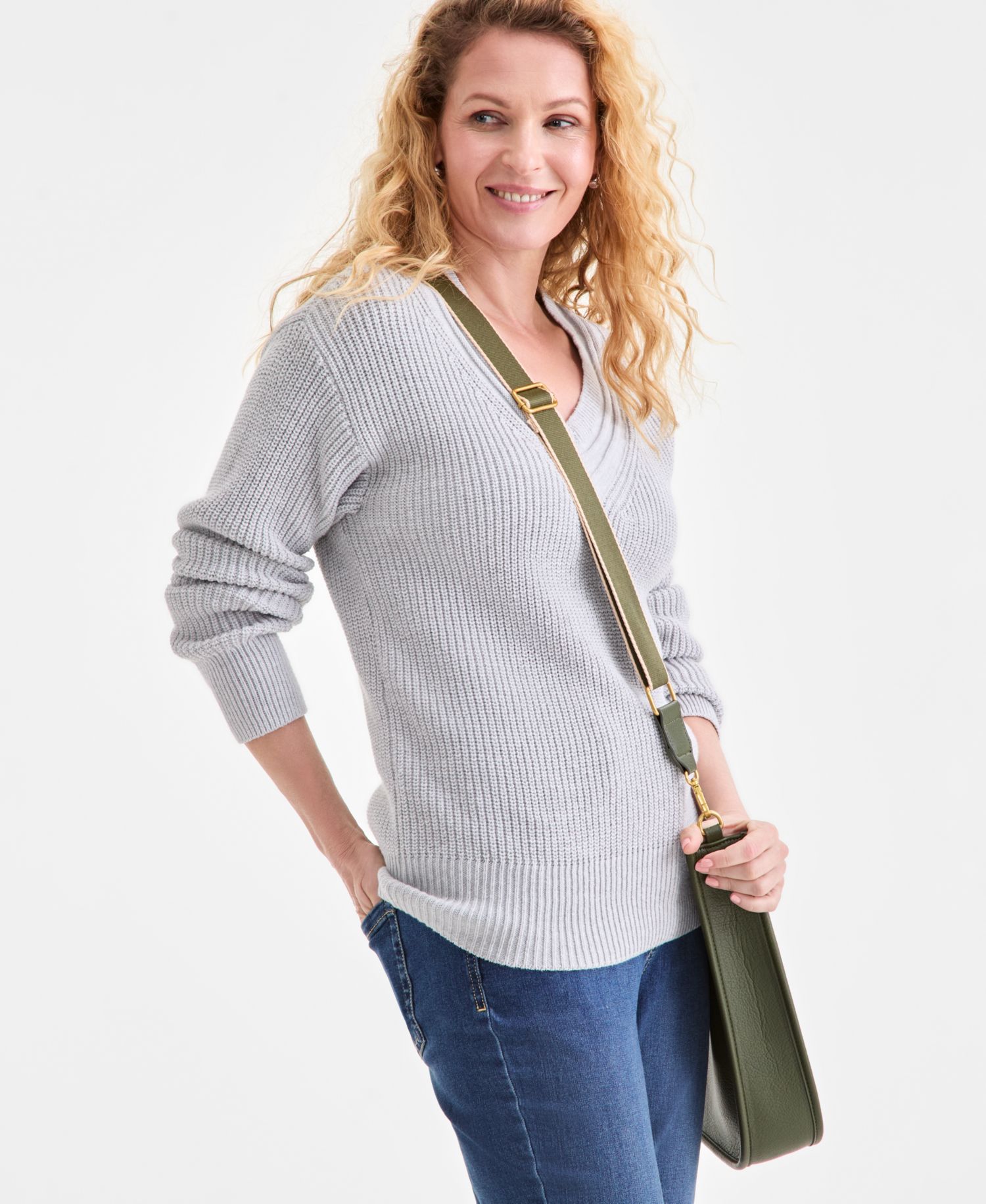 Women's V-Neck Long-Sleeve Sweater
