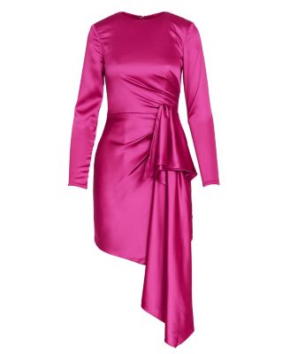 Women's Ieena Asymmetrical Draped Long Sleeve Mini Dress