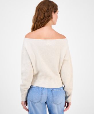 Juniors' Off-The-Shoulder Slouchy Sweater 
