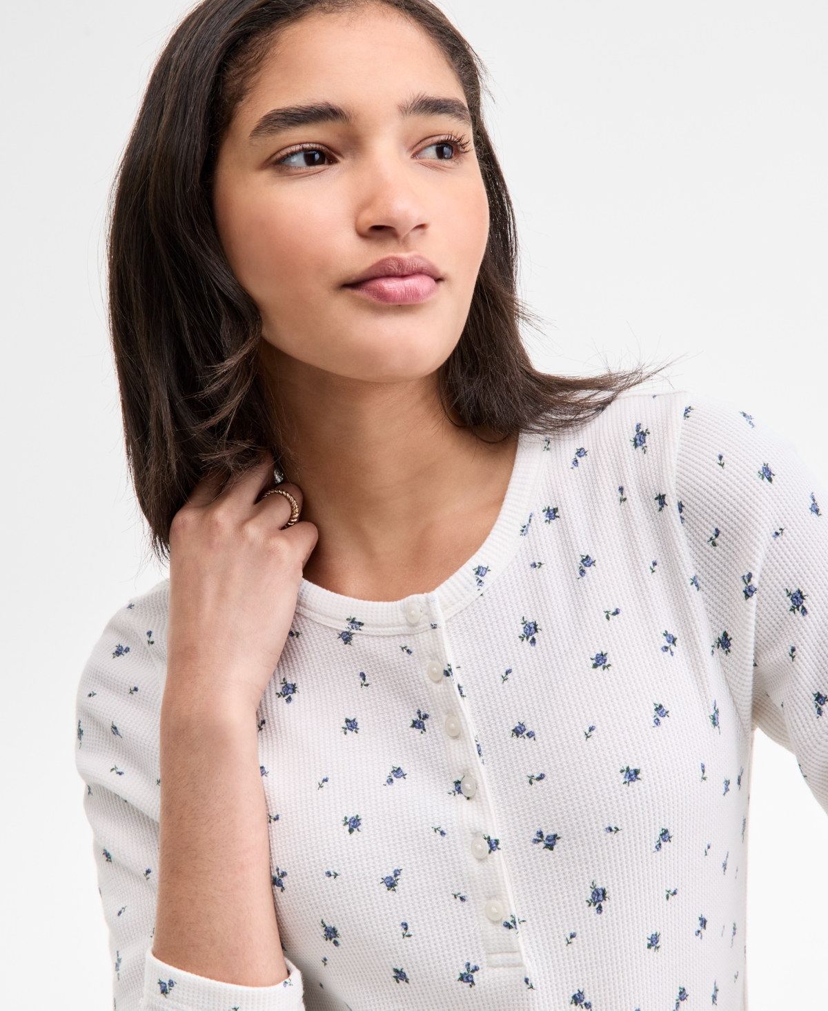 Levi's Women's Dana Henley Long Sleeve Top In Neutral
