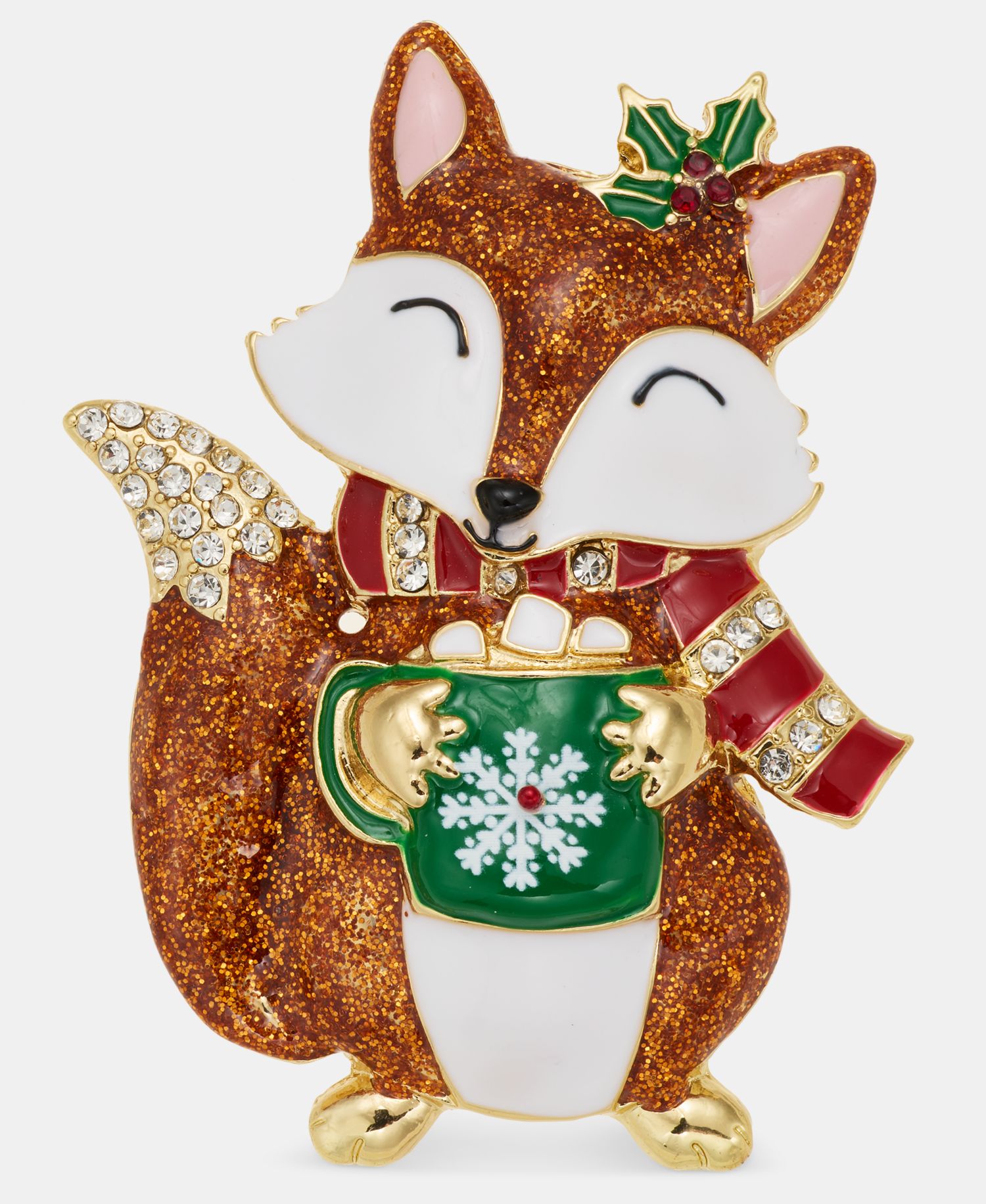 Crystal & Glitter Fox Pin