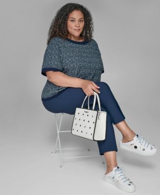 KARL LAGERFIELD PARIS Plus Size Short Sleeve Crew Sweater