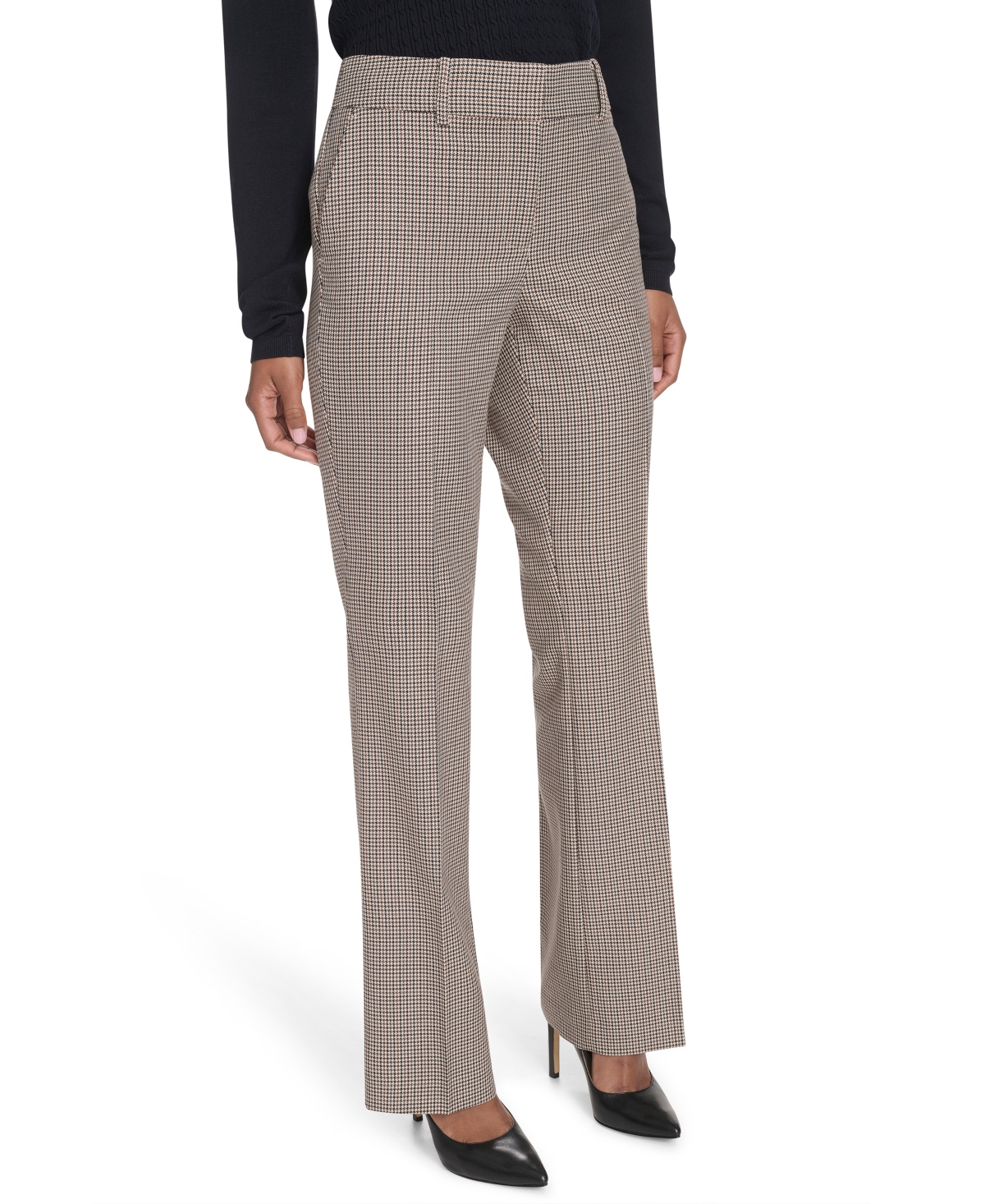 Tommy Hilfiger Women's Houndstooth Bootcut Trousers In Multi
