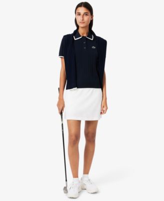 Women's Trimmed Short-Sleeve Polo Sweater