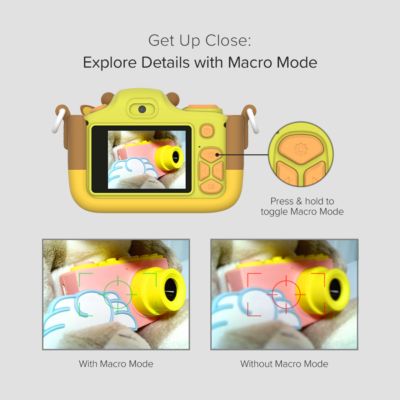 Camera 3 (Yellow) Kids Digital Camera, Video Camera for Toddlers, 16MP 1080HD Video, MicroSD Card, Selfie & Macro Lens, Safety Neck Lanyard Gift for Kids 3-12