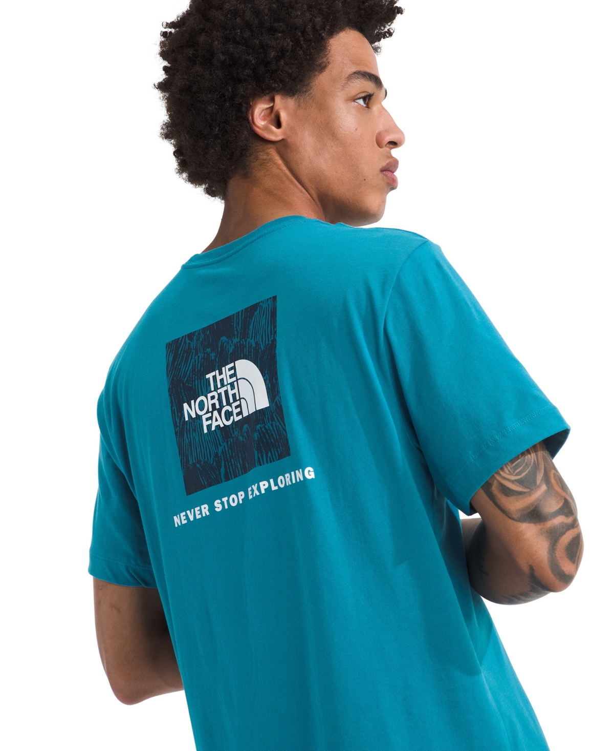 The North Face Men's Evolution Regenerative Ink Box Short Sleeve Graphic T-shirt In Blue