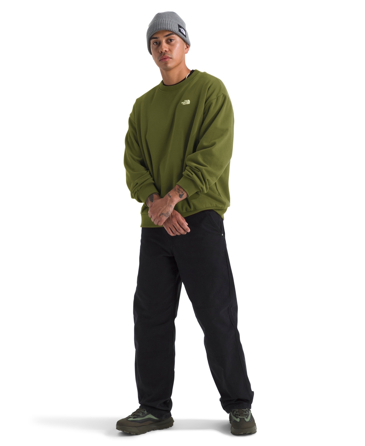 The North Face Oversize Evolution Simple Dome Crewneck Sweatshirt In Green