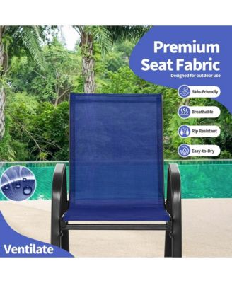 Patio Rocking Chair Heavy-Duty Metal Rocker Outdoor Anti-Slip