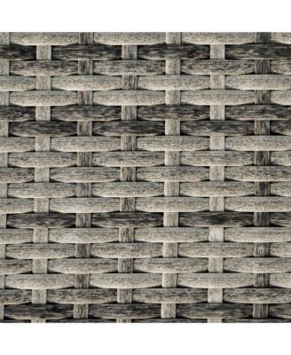 Chaise Lounge Pool Chair, Outdoor PE Rattan Cushioned Patio Sun Lounger w/ 5-Level Adjustable Backrest & Wheels for Easy Movement, Wicker, Mixed Gray