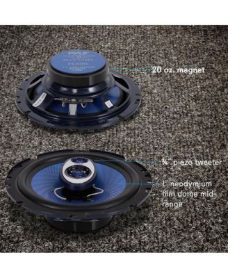 6.5" Three-Way Sound Speaker System 180W RMS 360W Power Handling 4 Ohm Impedance for Car Audio PL63BL