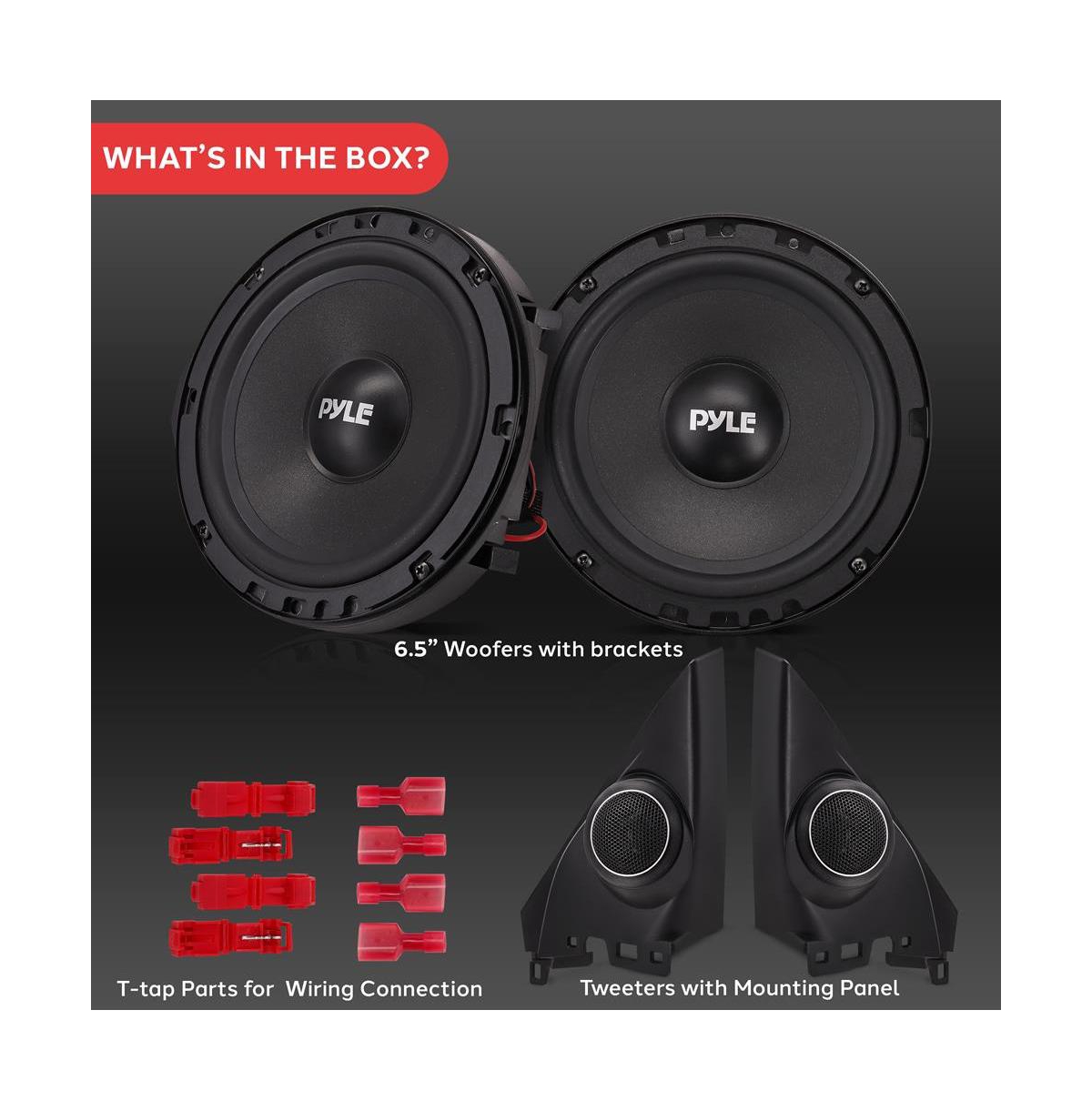 Pyle Two-Way Component Speaker Systems, 6.5'' for 2006-Up Honda Civic, 300 Watts, 4 Ohm Impedance (Pair)