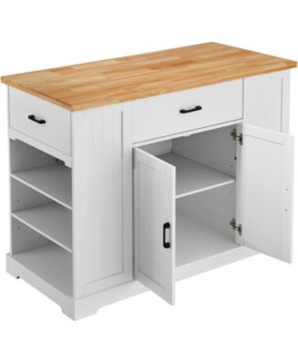46.18" MDF Drawer and Shelves, Mobile Storage Cabinet for Daily Use Kitchen Serving Cart