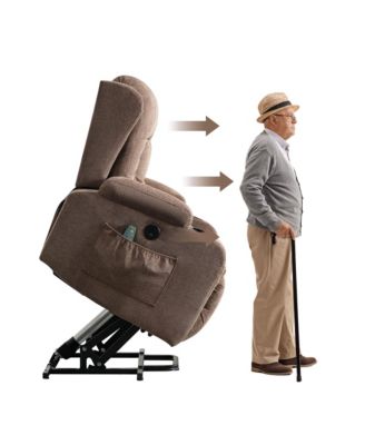 Power Lift Recliner for Elderly with Heat, Massage, USB Port, Side Pocket & Infinite Positions – Ideal Living Room Chair for Comfort