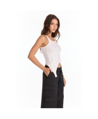 Women's Kiara Garter Tank - White