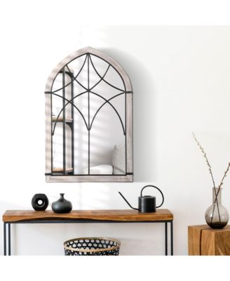 36.5" x 23.5" Farmhouse Wall Mirror, Arch Window Mirror for Wall
