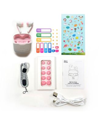 CareBuds (White) Kids Wireless Earbuds with 85dB Volume Limit, Built-in Mic, 6 Ear Tips, Anti-Lost Strap Easy Pairing, Gift for Kids 4-15