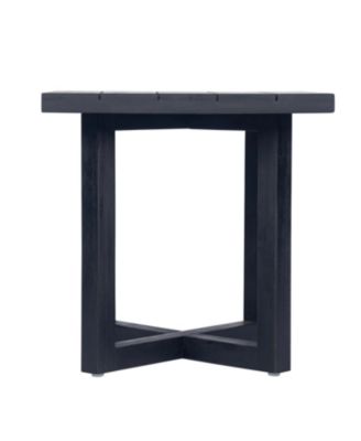 Acacia Wood Outdoor Side Table with Slat Top