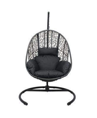 New Comming Outdoor Indoor PE wicker Swing Egg Chair Gray Color