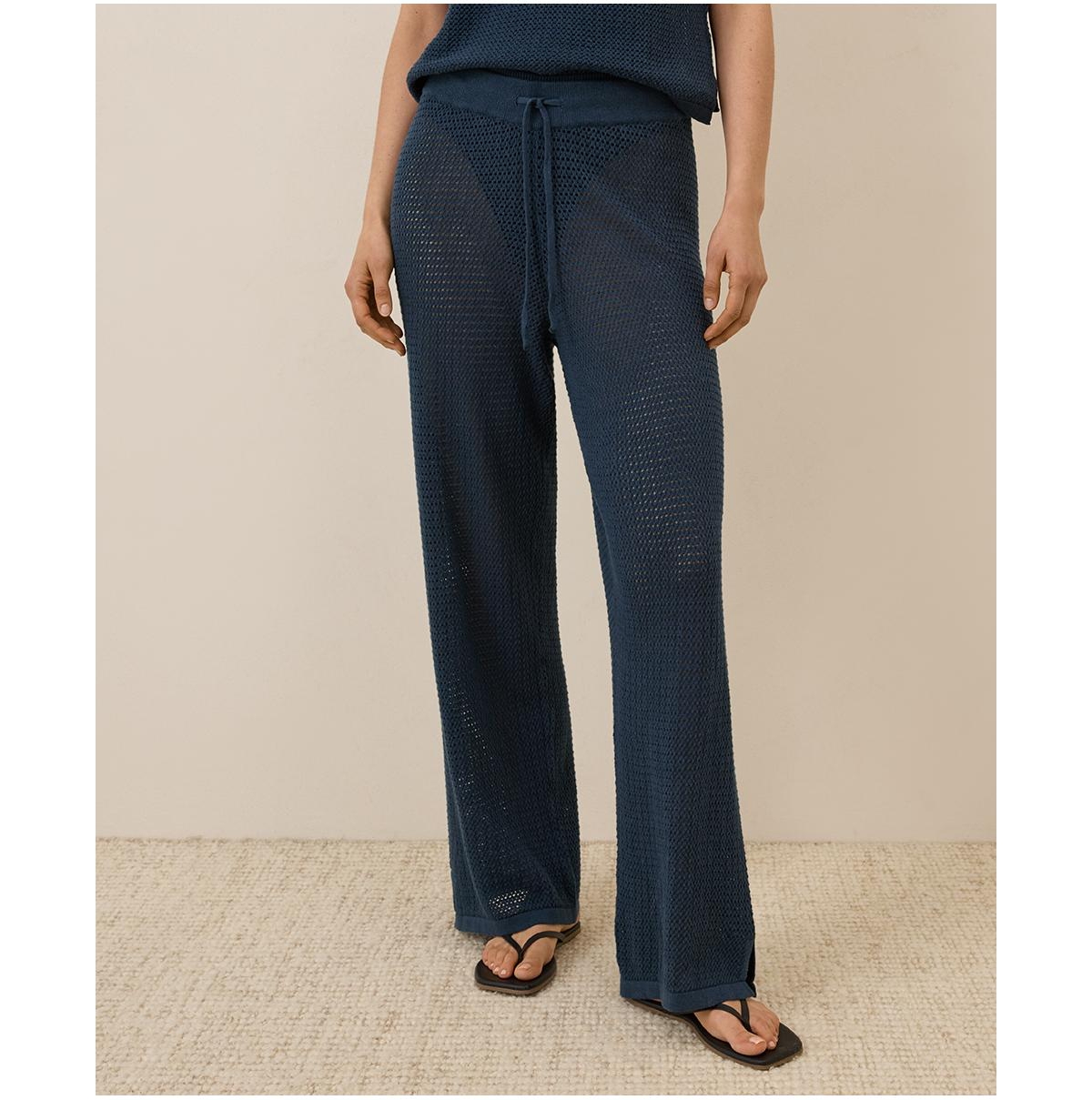 Women's Beachside Crochet Knit Pant - Brown sugar