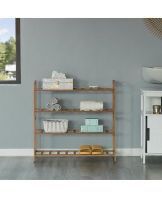 Bamboo Storage Shoe Rack, Free Standing Shoe Organizer Storage Rack, 4 Tier