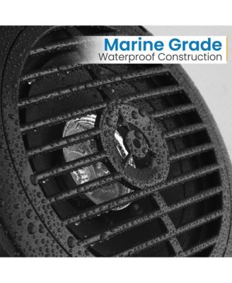 Dual 6.5'' Waterproof Marine Speakers, Full Range Stereo Sound, 120 Watt, Black