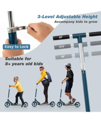Adjustable Height Aluminum Kick Scooter for Kids and Adults