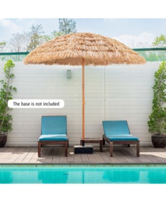 8 Feet Patio Thatched Tiki Umbrella Hawaiian Hula Beach Umbrella