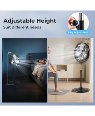 20 Inches High Velocity Pedestal Fan with 3 Speeds and Adjustable Height