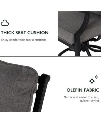 Outdoor Lounge Chair,Rust Proof Steel Frame W/ Armrests And Upholstered 360Â&deg;Swivel Chair