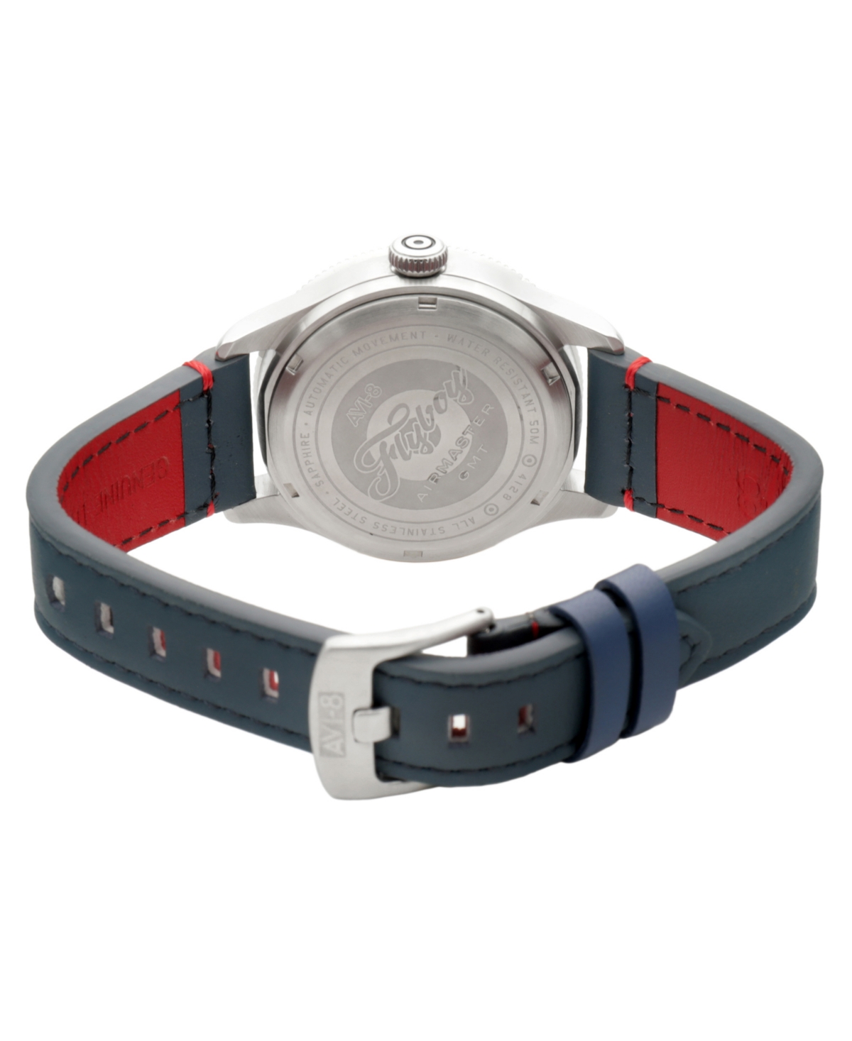 Avi-8 Men's Flyboy Blue Leather Strap Watch, 40mm