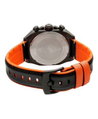 Men's Bell X-1 Black Leather Strap Watch, 41mm