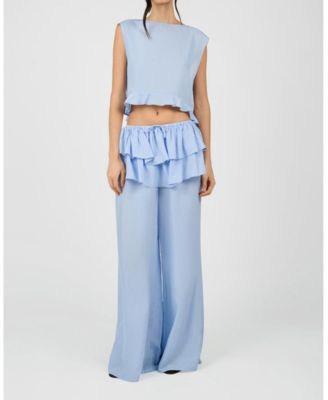 Women's Ruffle Waist Flare Pant
