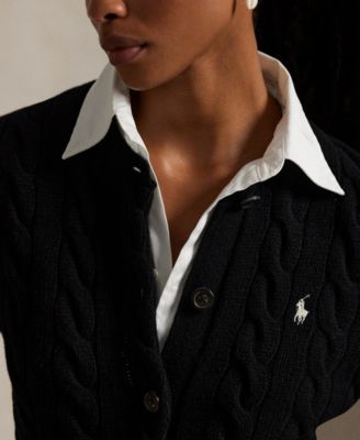 Women's Cable-Knit Wool-Cashmere Cardigan Sweater