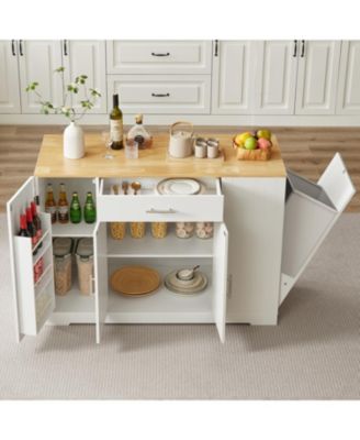 Drawers and Trash Storage Kitchen Island