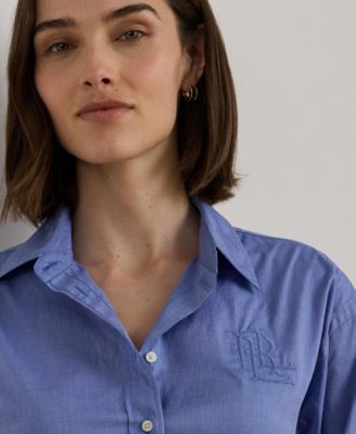 Women's Long Sleeve Relaxed Fit Cotton  Shirt