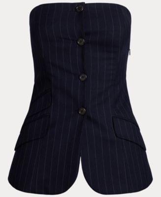 Women's Suiting-Caita Pinstripe Wool-Blend Twill Top