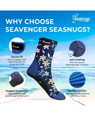 High Top SeaSnug Beach Socks for All Beach and Sand Activities - Geometric Palm / 4XS