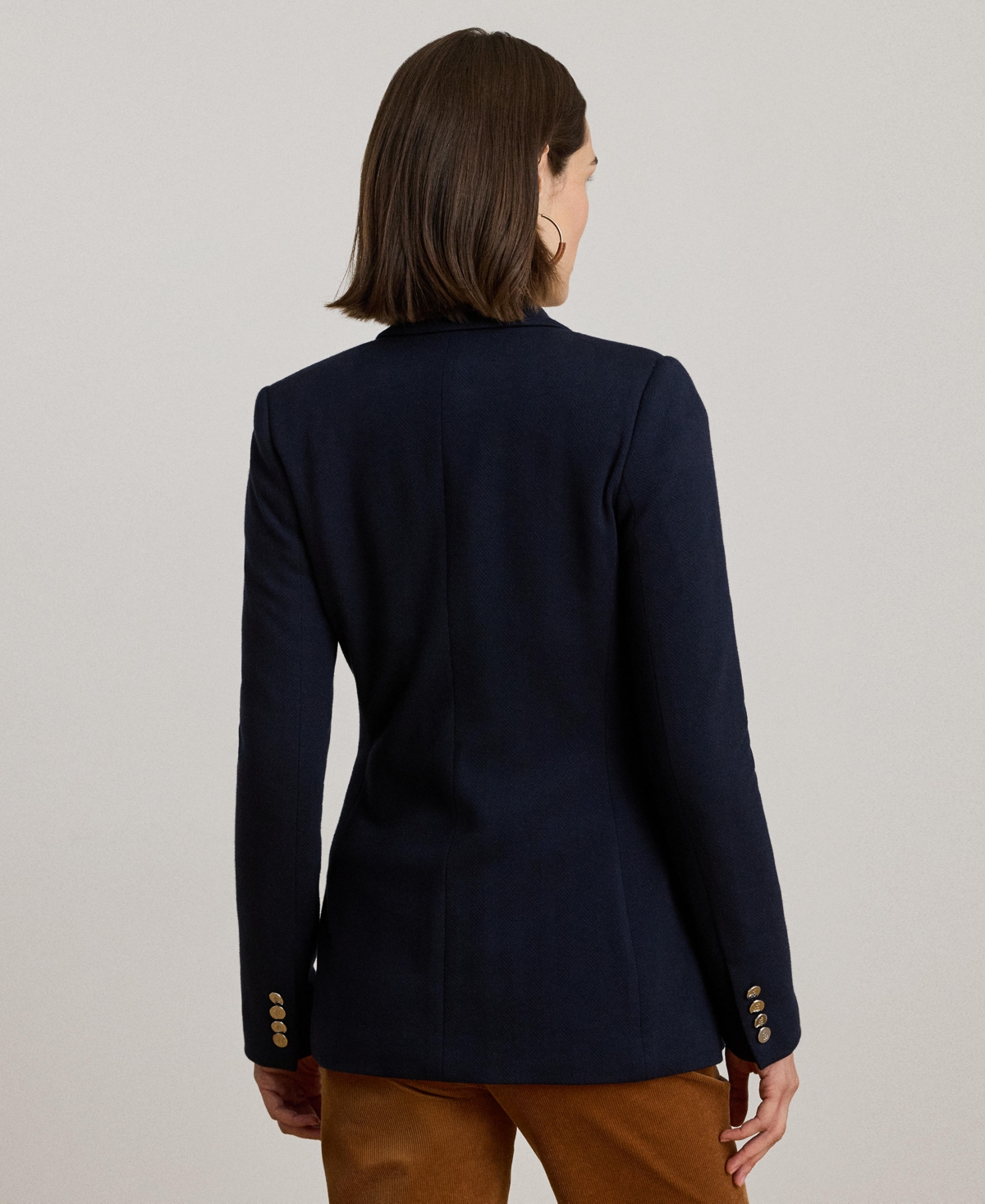 Ralph Lauren Womens Buckle Trim Herringbone Jacquard Blazer 0p 18 In Multi