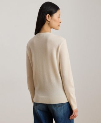 Women's Embroidered Cashmere Crewneck Sweater