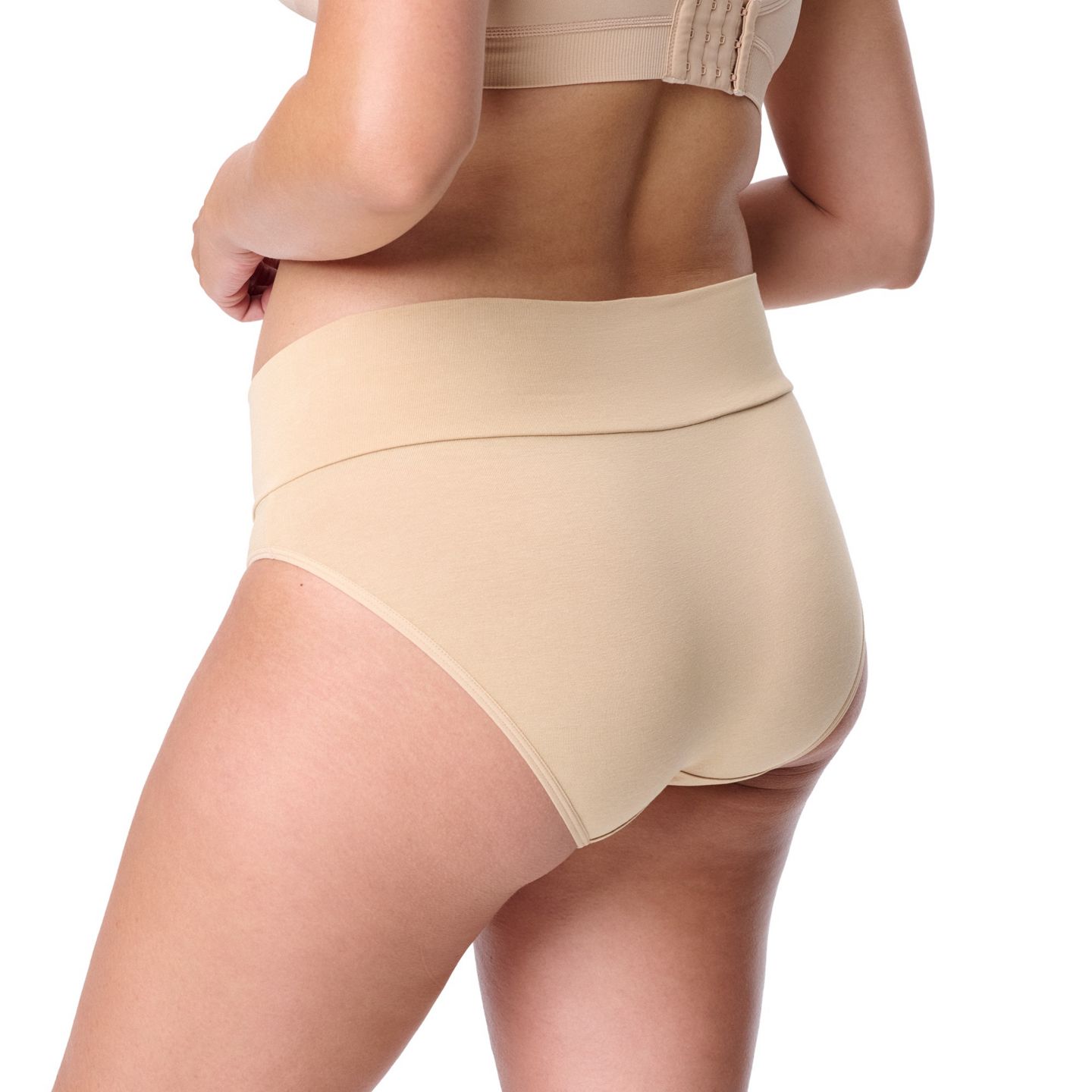 Трусы-брифы Maternity Motherhood Waistband, хлопок, 3 шт. — Motherhood Maternity, цвет: Меланжевый серый / Телесный — фото 2