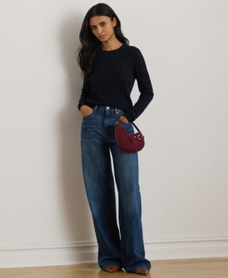 Women's Long Sleeves Pointelle-Knit Sweater