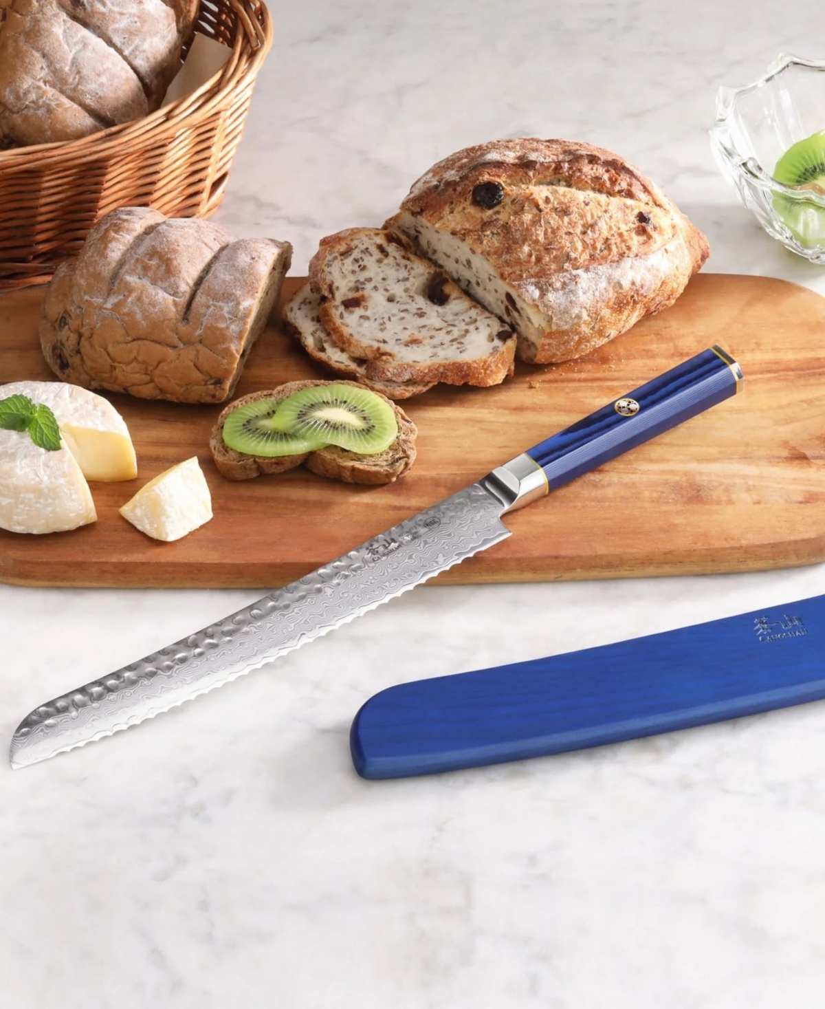 Cangshan Kita Series 9" Bread Knife With Sheath In Blue