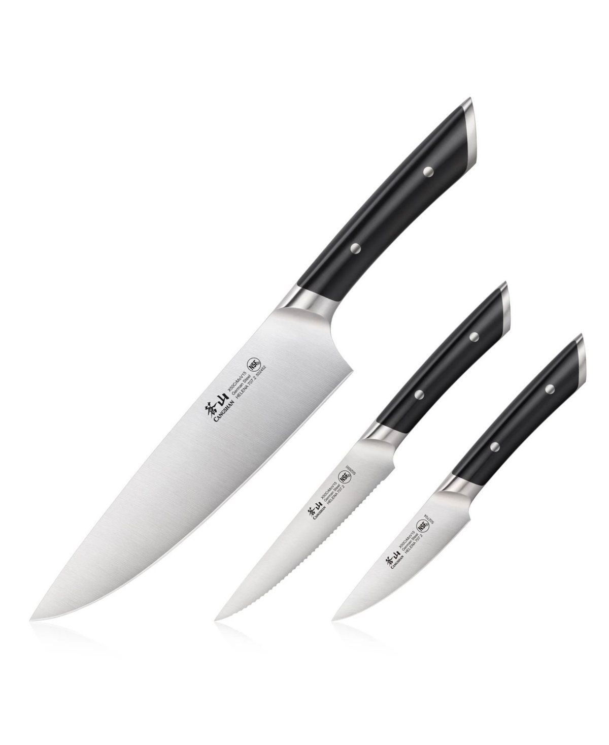 Cangshan Canghshan Helena Series 3-pc. Starter Knife Set In Black