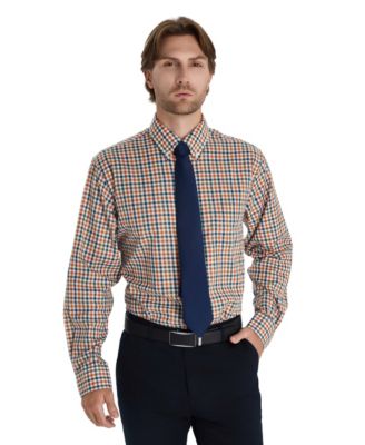 Men's Fashion Plaid Pattern Poplin Shirt, Macy's Exclusive