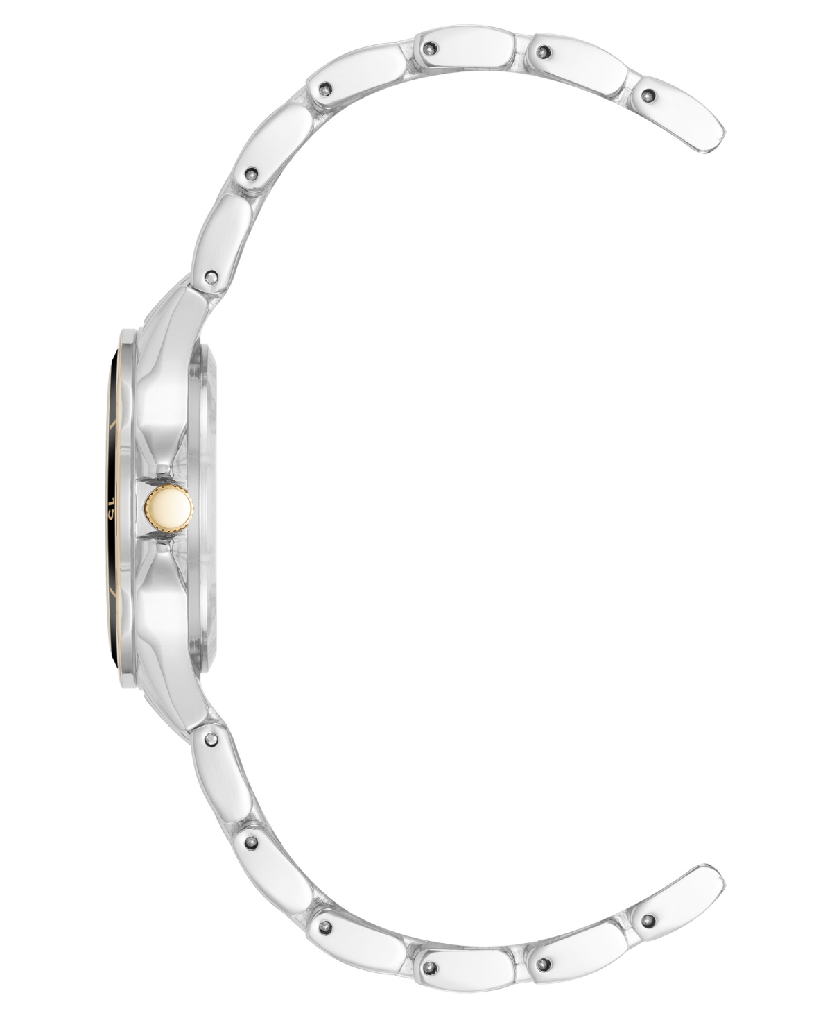 Anne Klein Women's Quartz Black And Two-tone Metal Alloy Watch, 31mm In Gold